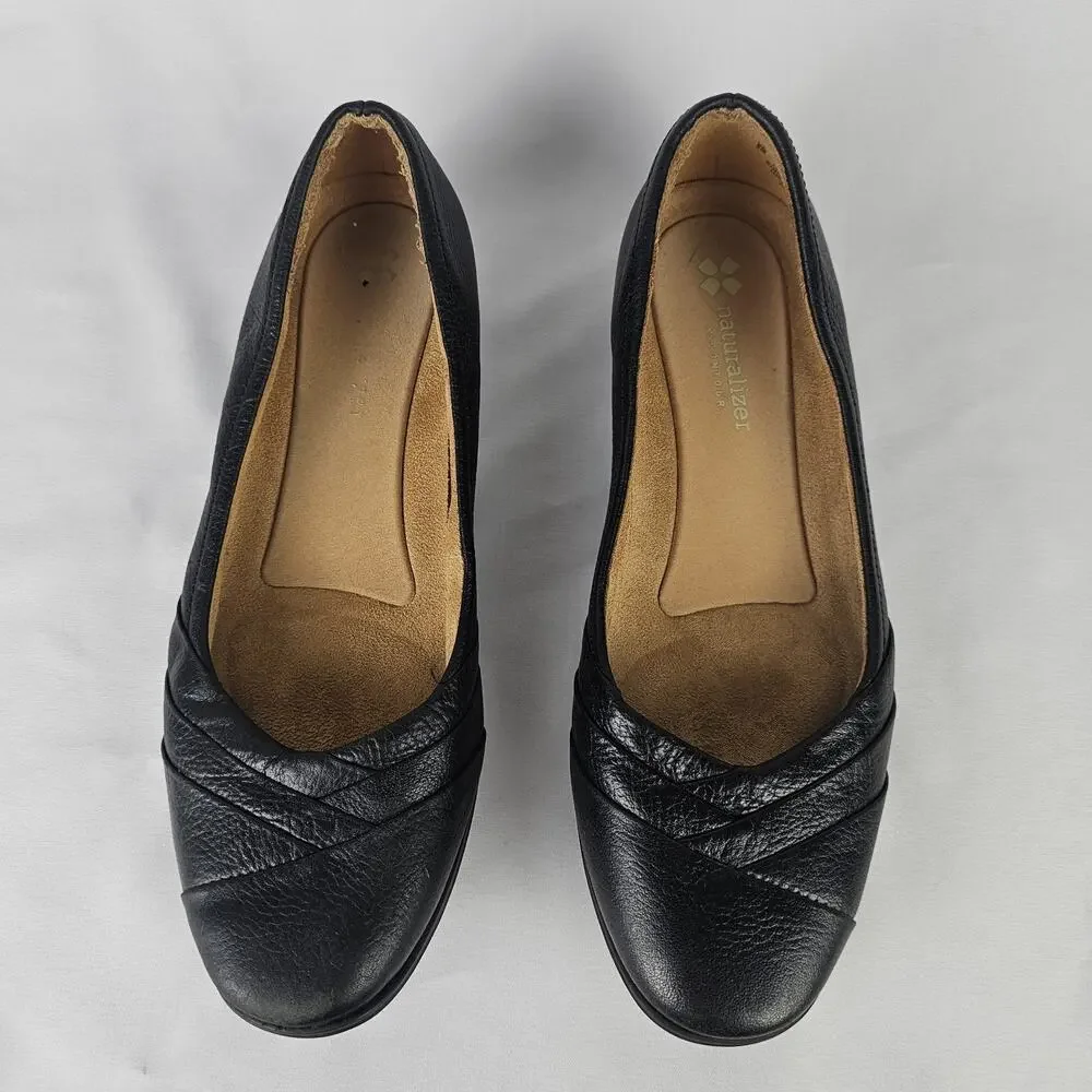 Naturalizer Jaye Black Leather Comfort Ballet Flats Shoes Womens Size 9 M EUR 39